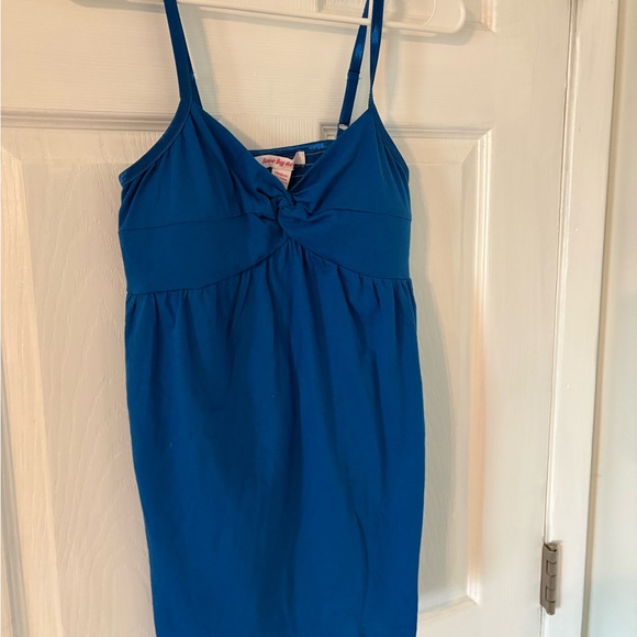 Blue Babydoll Tank Top Adjustable Straps Empire Waist NWT Medium - Picture 4 of 6